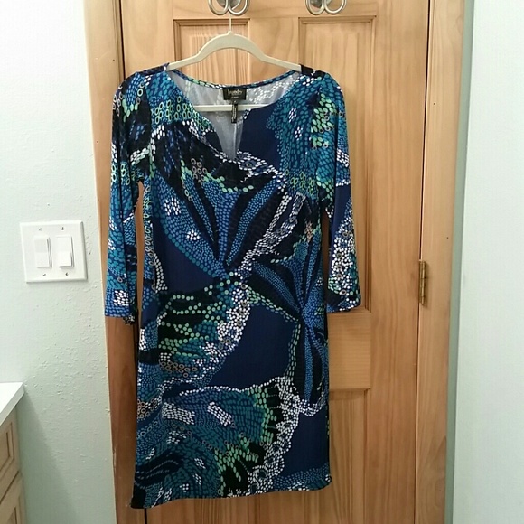 Laundry by Design blue and green Shift Dress