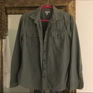 J. Crew Olive Button Up Jacket Sz 14
