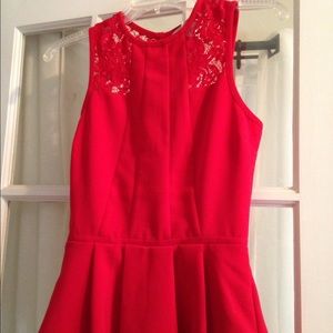 Flattering red peplum top