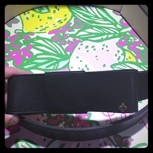 Black leather Kate Spade Bow Belt NWT XL