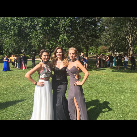 Classy Gray Prom Dress - Picture 3 of 4