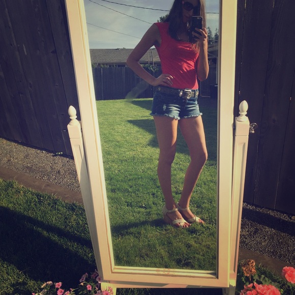Red lace blouse