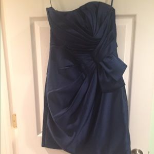 Allure Bridal; Navy Blue Bridesmaid Dress