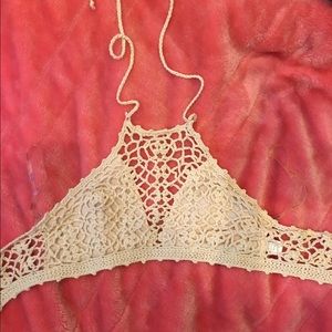 Flirty crochet halter top
