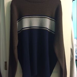 Green grey and blue sweater
