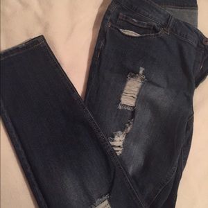 Distressed Forever 21 skinny jeans