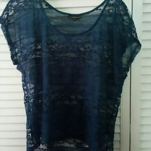 Blueish green lacy top