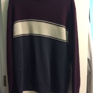 Maroon/ eggplant grey knit sweater