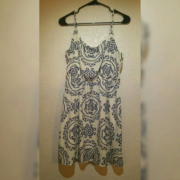White and blue Charming Charlie dress