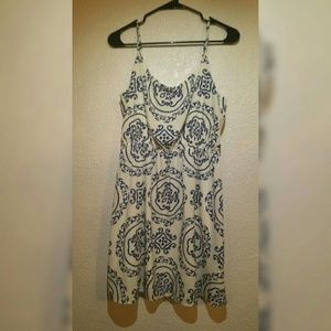 White and blue Charming Charlie dress