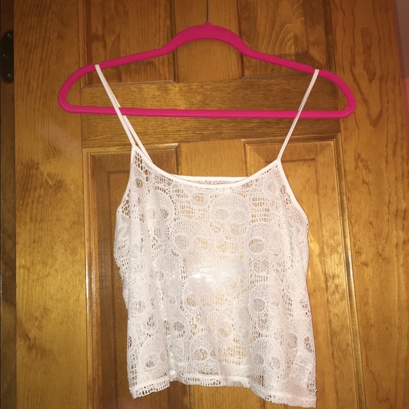 Lace skull crop top