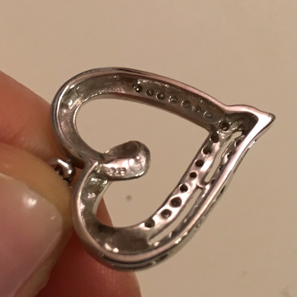 Sterling Silver w/ Diamond Accent Heart Necklace - Picture 3 of 4