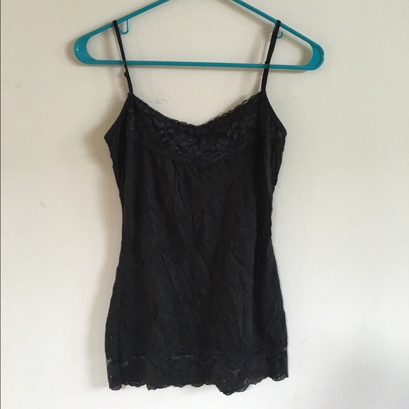 Crinkled Black Cami