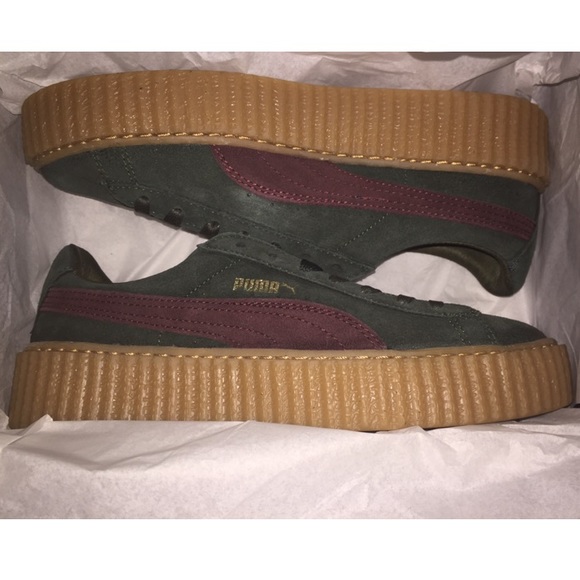 Rihanna x Puma Green-Bordeaux Suede Creepers