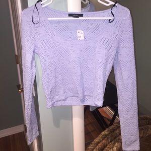 Light blue forever 21 long sleeved crop