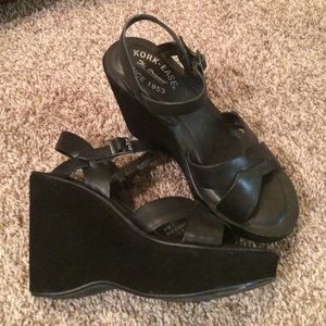 Kork Ease Black Wedges