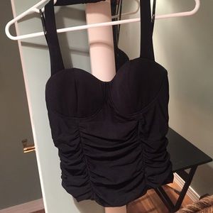 Forever 21 black halter ruffled crop top