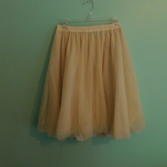 Beige Tulle Skirt