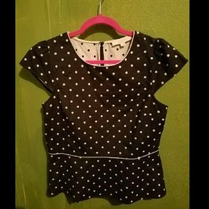 Loft Polka Dot Peplum style top