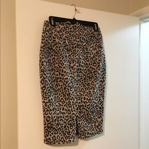 Animal print pencil skirt