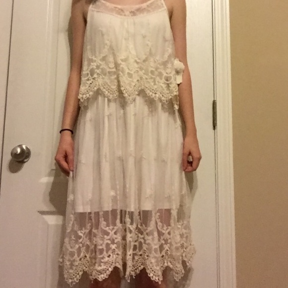 Cream Lace Boho Chic Dress from Altar'd State