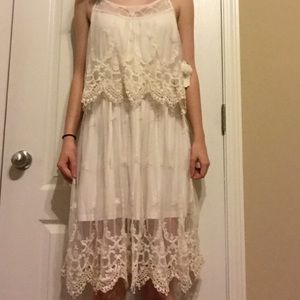 Cream Lace Boho Chic Dress from Altar'd State