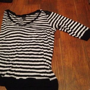 striped 3/4 sleeve shirt