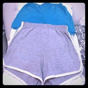 2 SOFFE Women's athletic shorts-Large (Aqua&Grey)