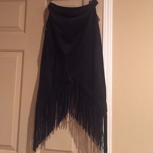 Black fringe skirt