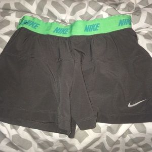 Nike grey and green shorts. S