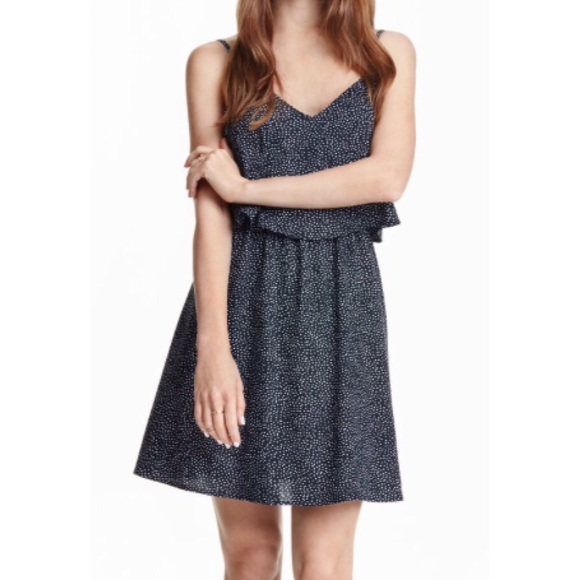 🎀NWT H&M Sleeveless Dress Dark Blue/Dotted🎀