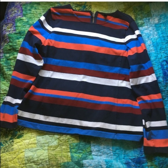 JCrew Cotton Heavyweight Zip Back Top Size L -NWT!