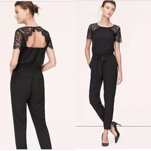 Black Lace Detail Jumpsuit