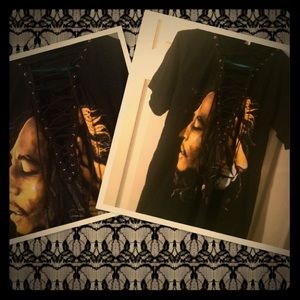 Vintage Bob Marley Lace Up Tee
