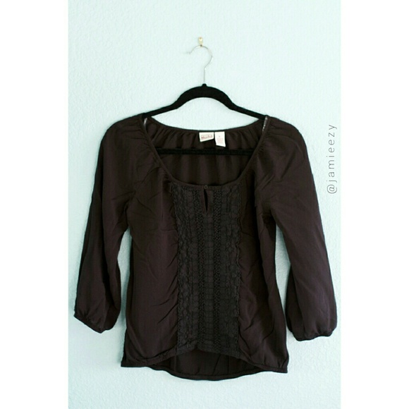 Mudd Tops - Mudd | Crochet Bib Boho Blouse