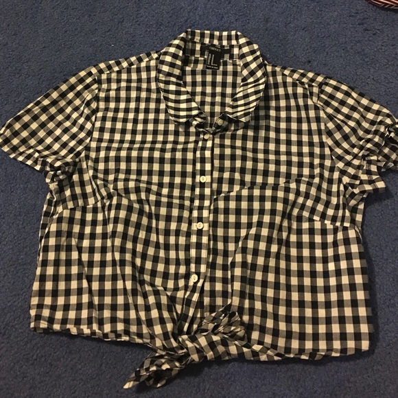 Gingham Tie Crop Top