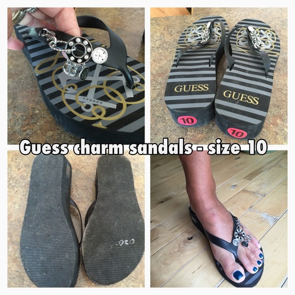 Guess charm sandals. Size 10 - Picture 2 of 4