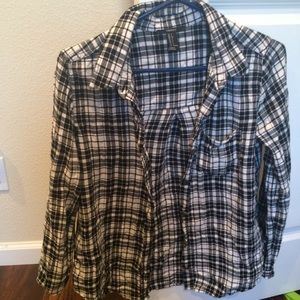 Forever 21 size small plaid button up shirt
