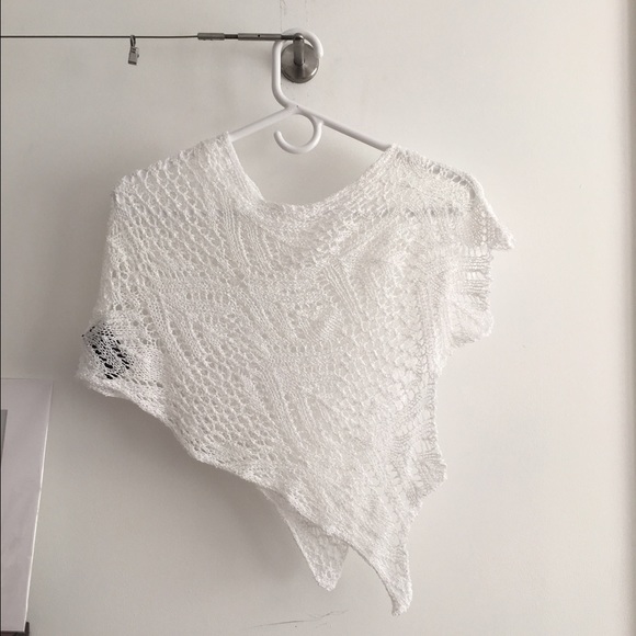 Bebe white crochet shawl