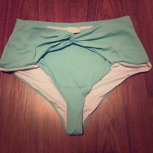 New Agua Bendita High teal Waisted Swim bottoms