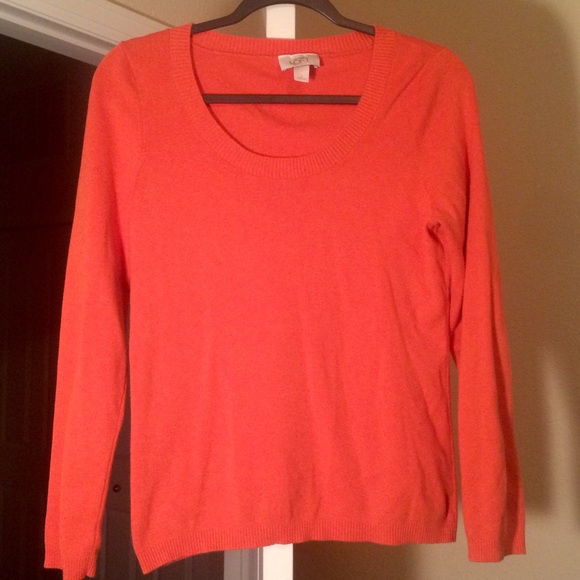 Classic Ann Taylor LOFT sweater, unique orange