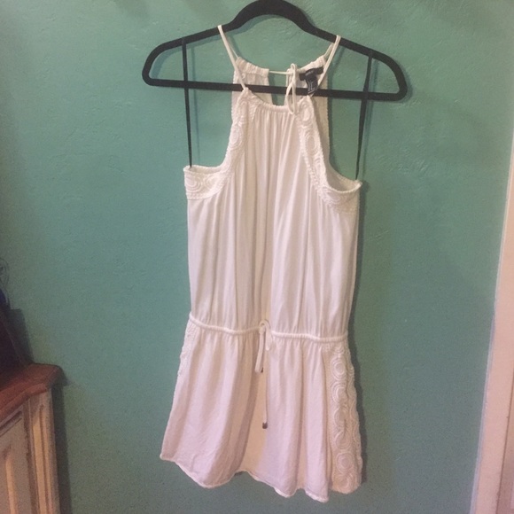 Drop waist tie front dress