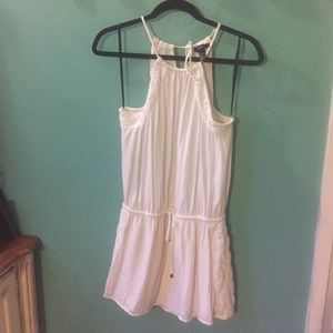 Drop waist tie front dress