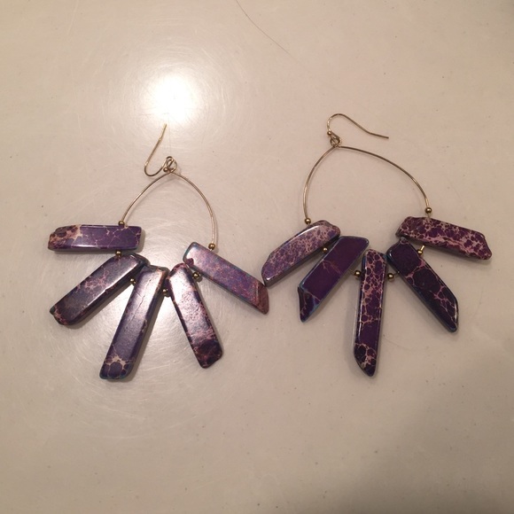 Purple rock earrings