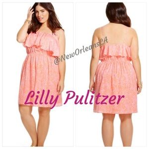 Lilly Pulitzer giraffe satin flounce dress