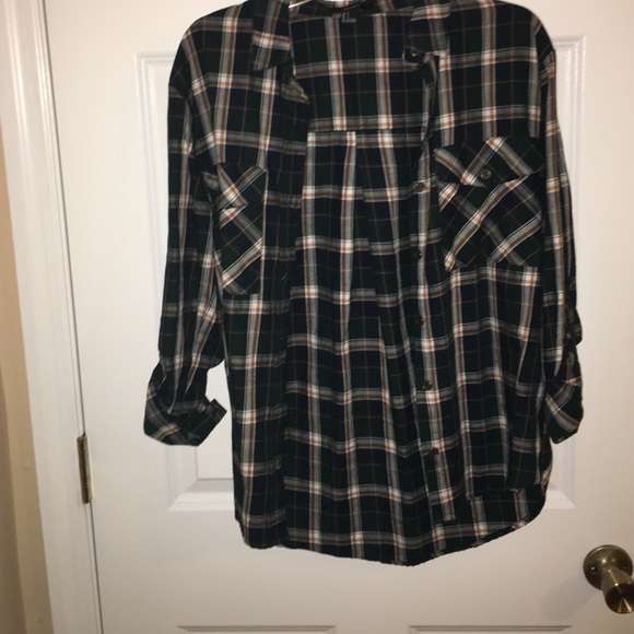 Cotton Plaid Button Up Shirt
