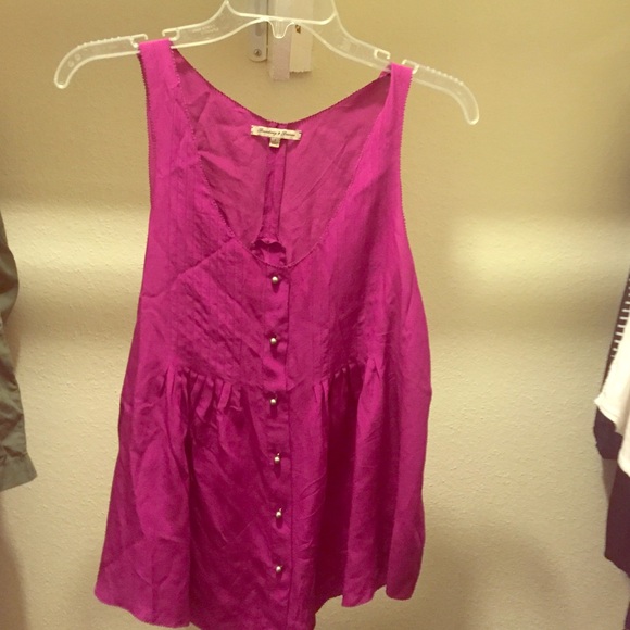 Madewell Fuchsia Silk Blouse