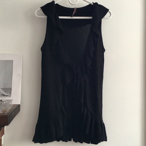 Black sleeveless sweater vest