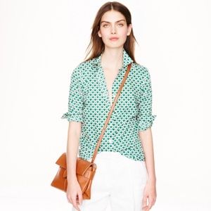 J. Crew Honeypie print perfect shirt size 8