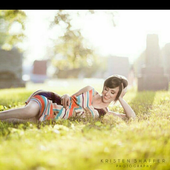 Abstract Striped Summer Dress - Picture 2 of 2